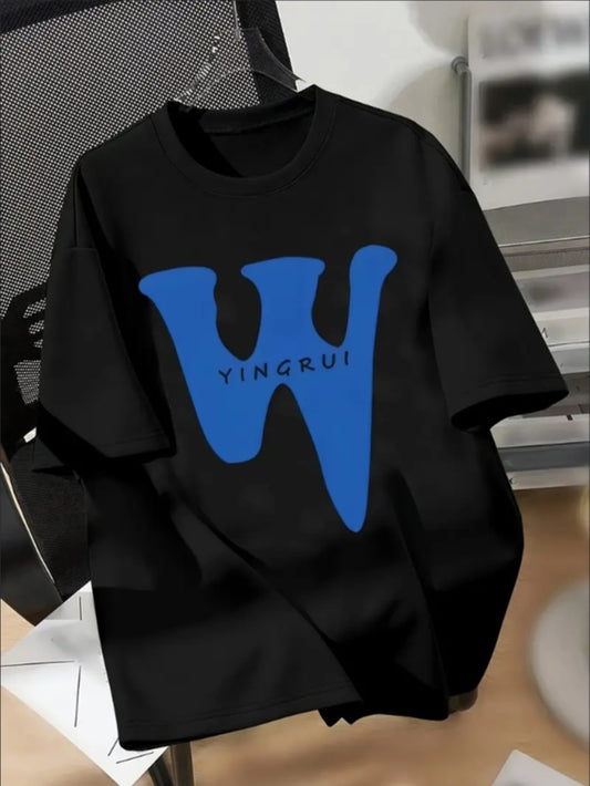 Casual T-Shirt With The Letter W For Teenage Boys