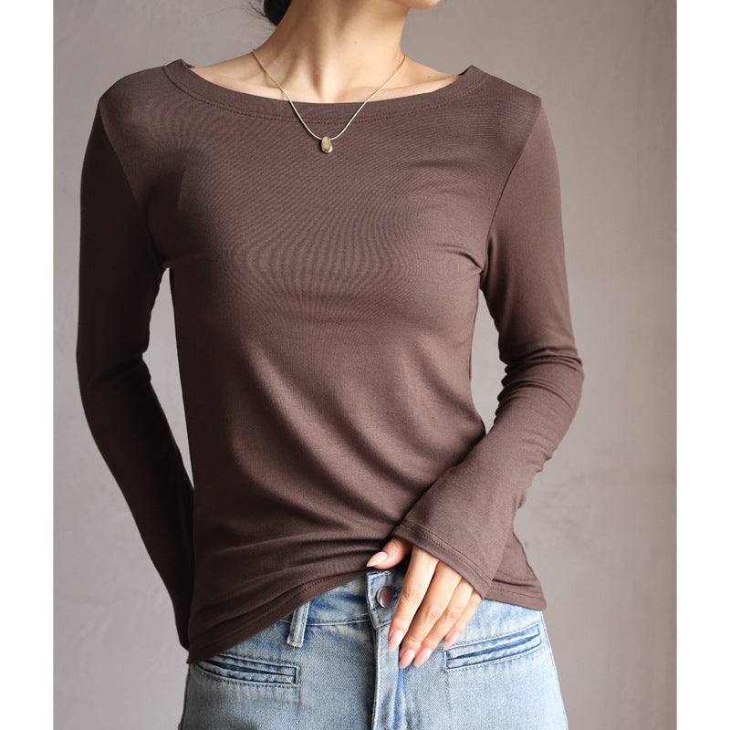 Modal Autumn And Winter Women's Slim Fit Long-sleeved T-shirt Top