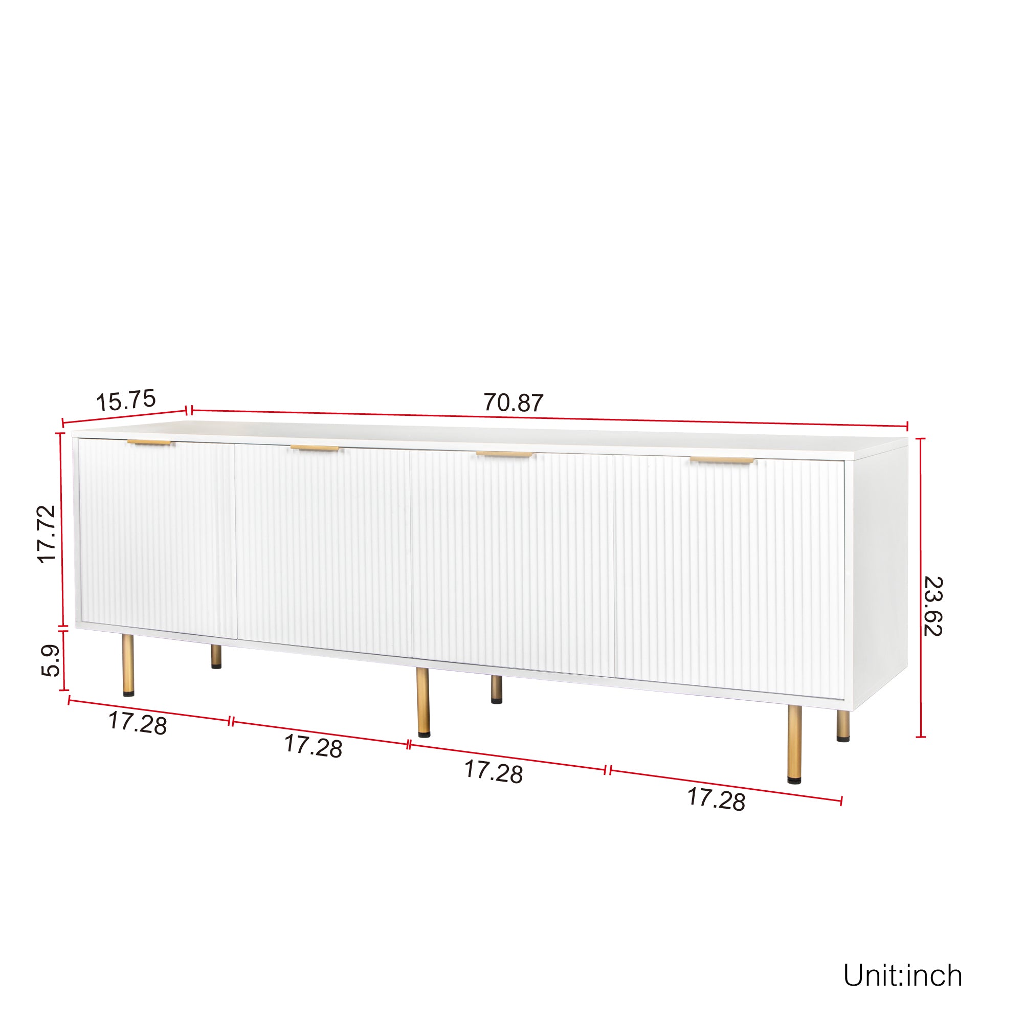 Modern Warm White TV Cabinet For 80 Inch TV Stands, For Living Room Bedroom