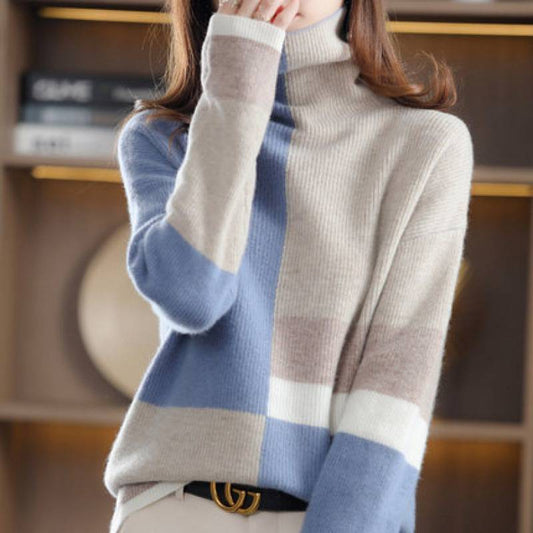 Loose Slimming Laid-back Style Knitted Bottoming Shirt Turtleneck Sweater