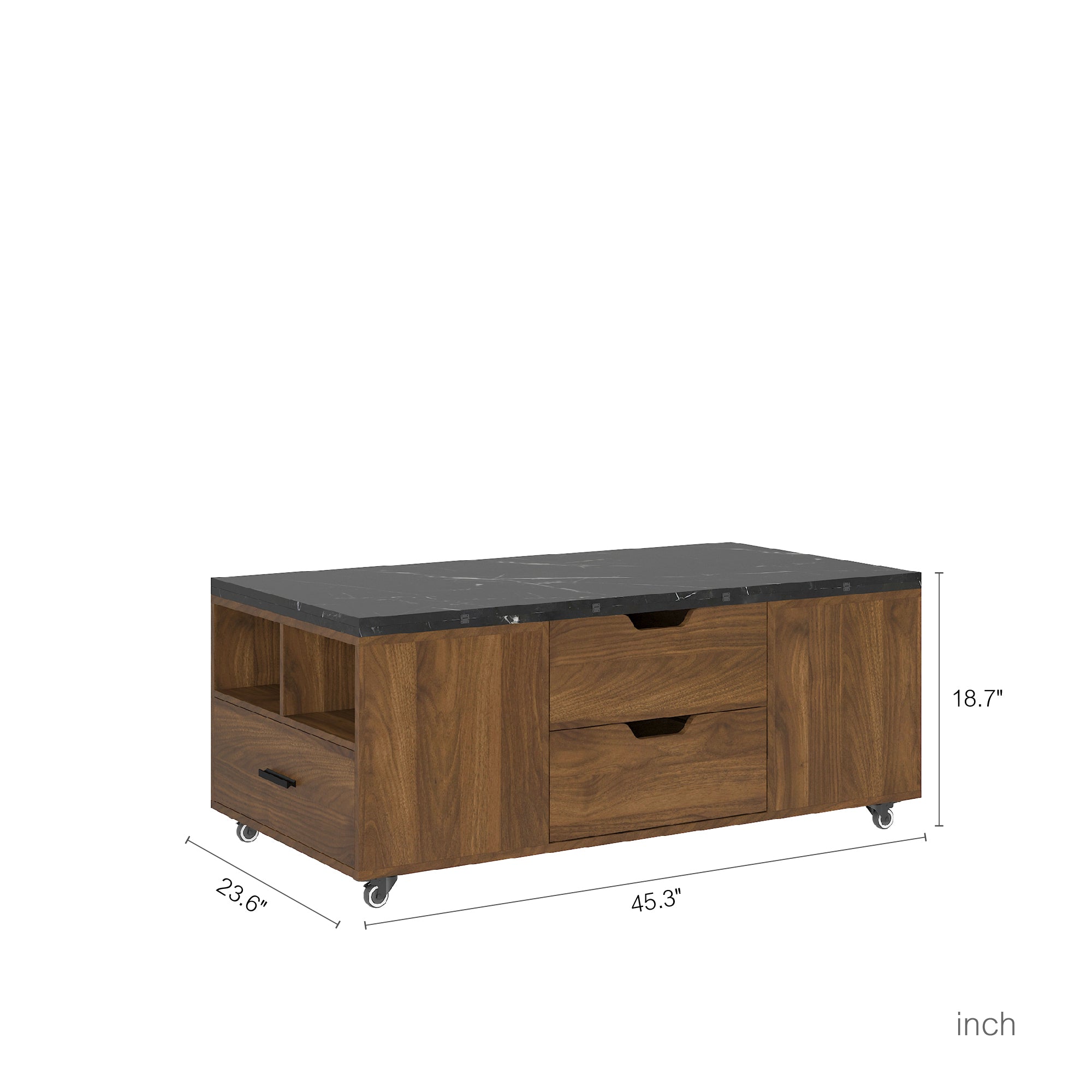 Modern Lift-Up Coffee Table With 2 Stools Set For Living Room Expandable Hidden Storage Drawers Space Saving Folding Dining Table