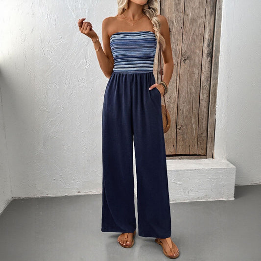 European And American Leisure Simple Jumpsuit