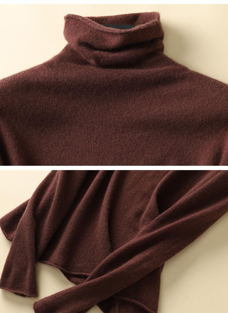 Turtleneck Western Style Inner Wear Thin Knitted Cashmere Sweater