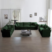 3 Piece Sofa Set Oversized Sofa Comfy Sofa Couch, 2 Pieces Of 2 Seater And 1 Piece Of 3 Seater Sofa  For Living Room, Deep Seat Sofa Green Chenille