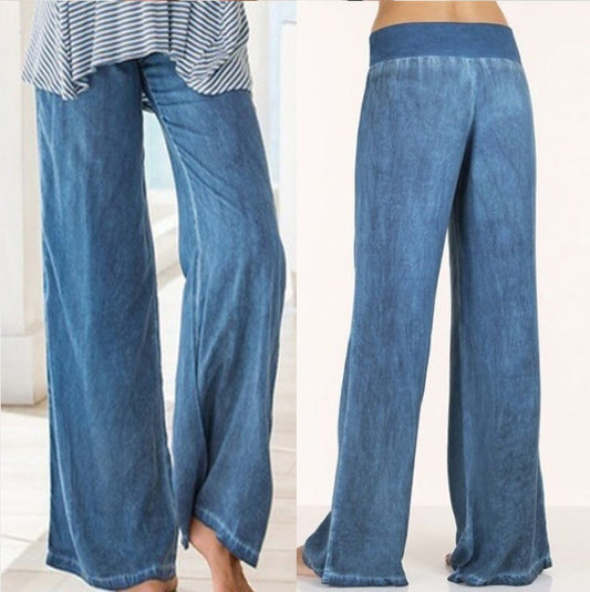 Oversized women's casual jeans wide-leg pants