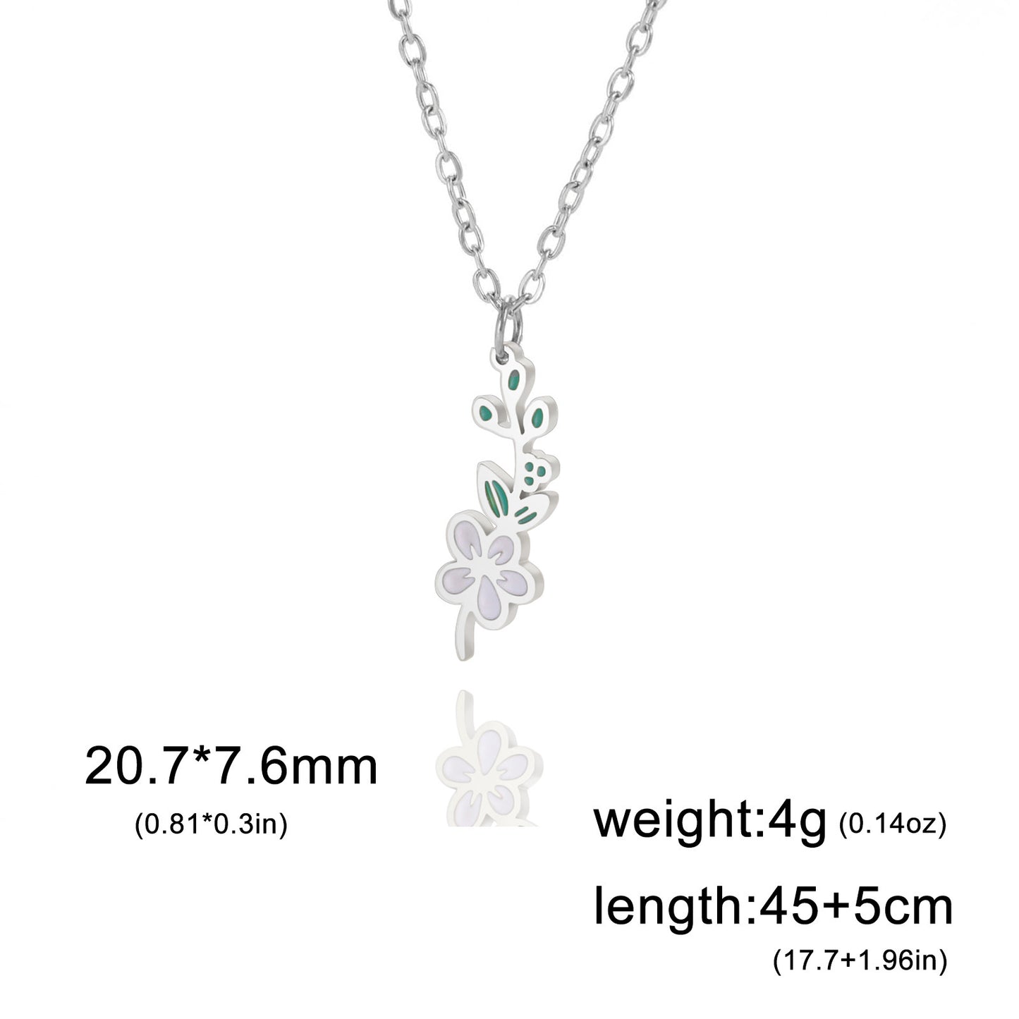 Flower Pendant Stainless Steel Necklace