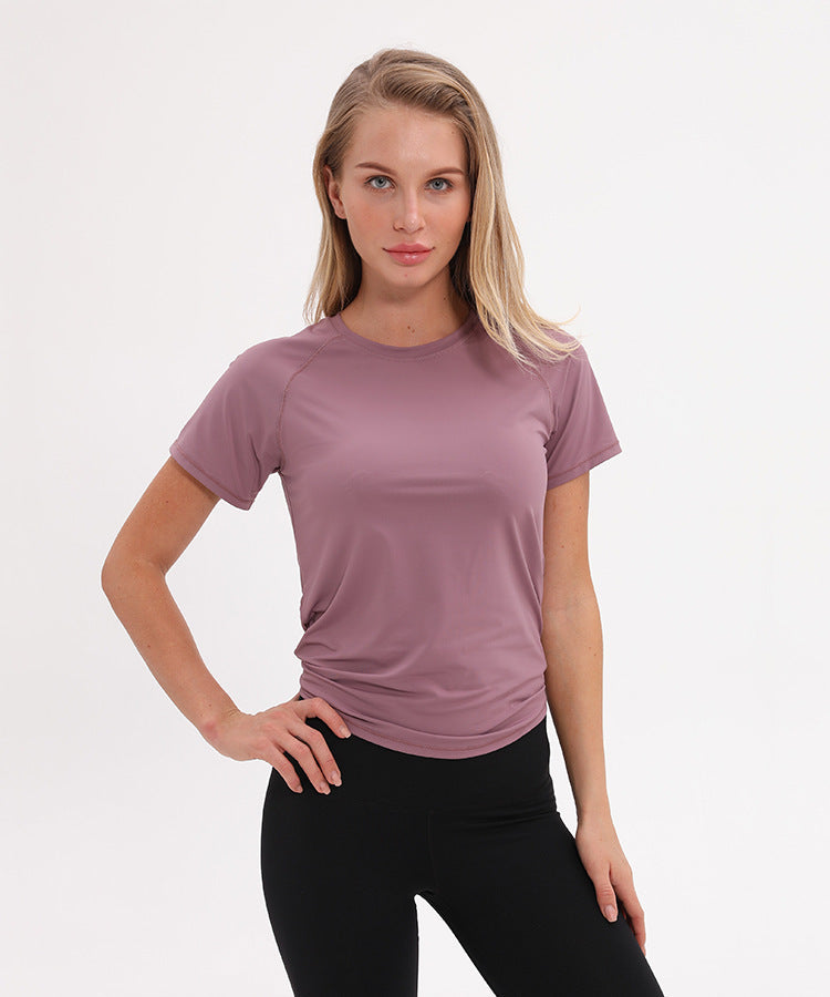 Yoga short-sleeved t-shirt mesh stitching