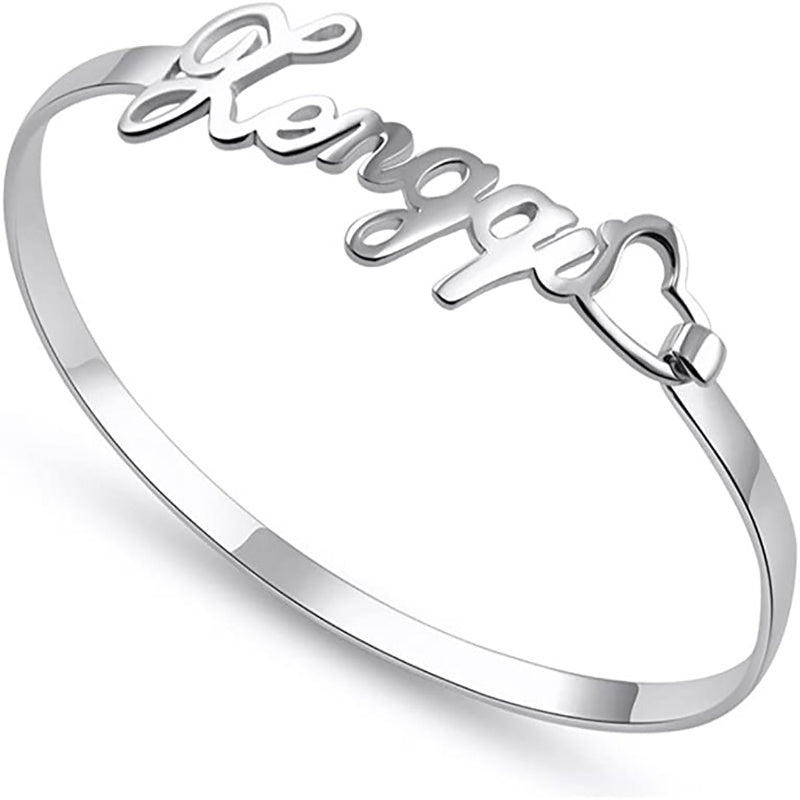 Sterling Silver 925 Private Custom Letter Bangle