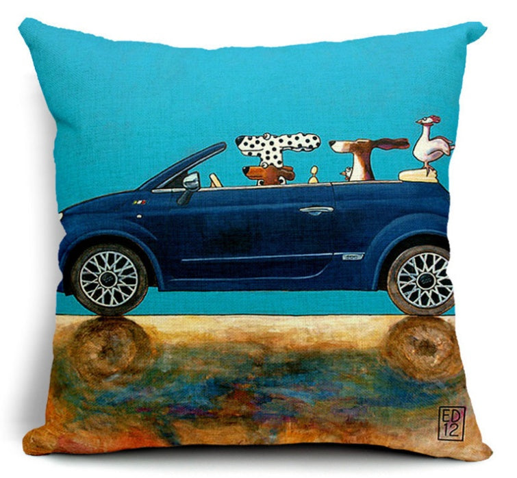 Wang star happy cartoon dog pillow set cotton pillow car with high quality cotton pillow cushion covers