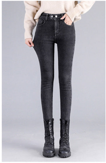 Women's Fashion Thickened High Waist Jeans