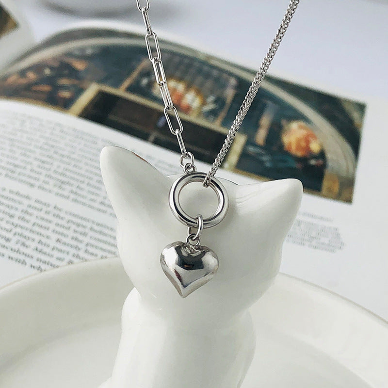 925 Sterling Silver Creative Retro Heart Pendant