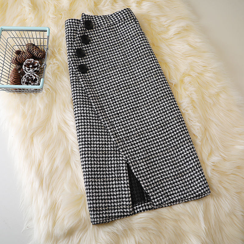 Design Houndstooth Midi Skirt