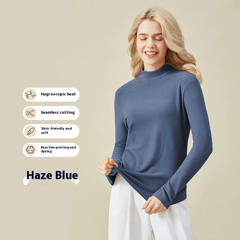 Hyaluronic Acid Half Collar Top Heating Inner Long-sleeved