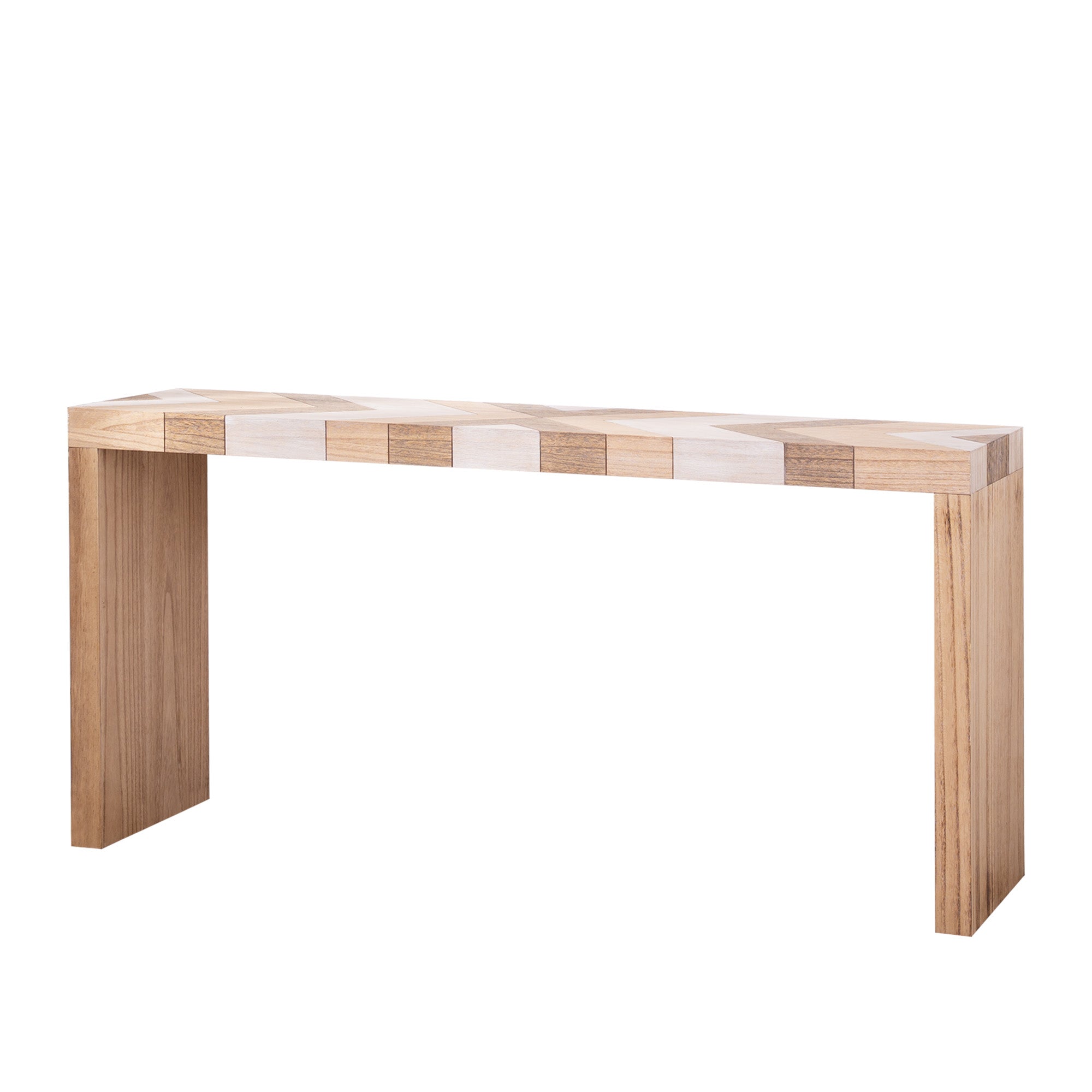 Modern Console Table, 62  Long Entryway Table With Chevron Patterned Top, Manufactured Wood Sofa Table For Hallway, Living Room, Or Office