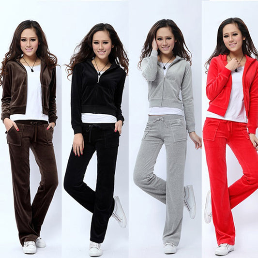 Women's New Velvet Casual Sports Suit