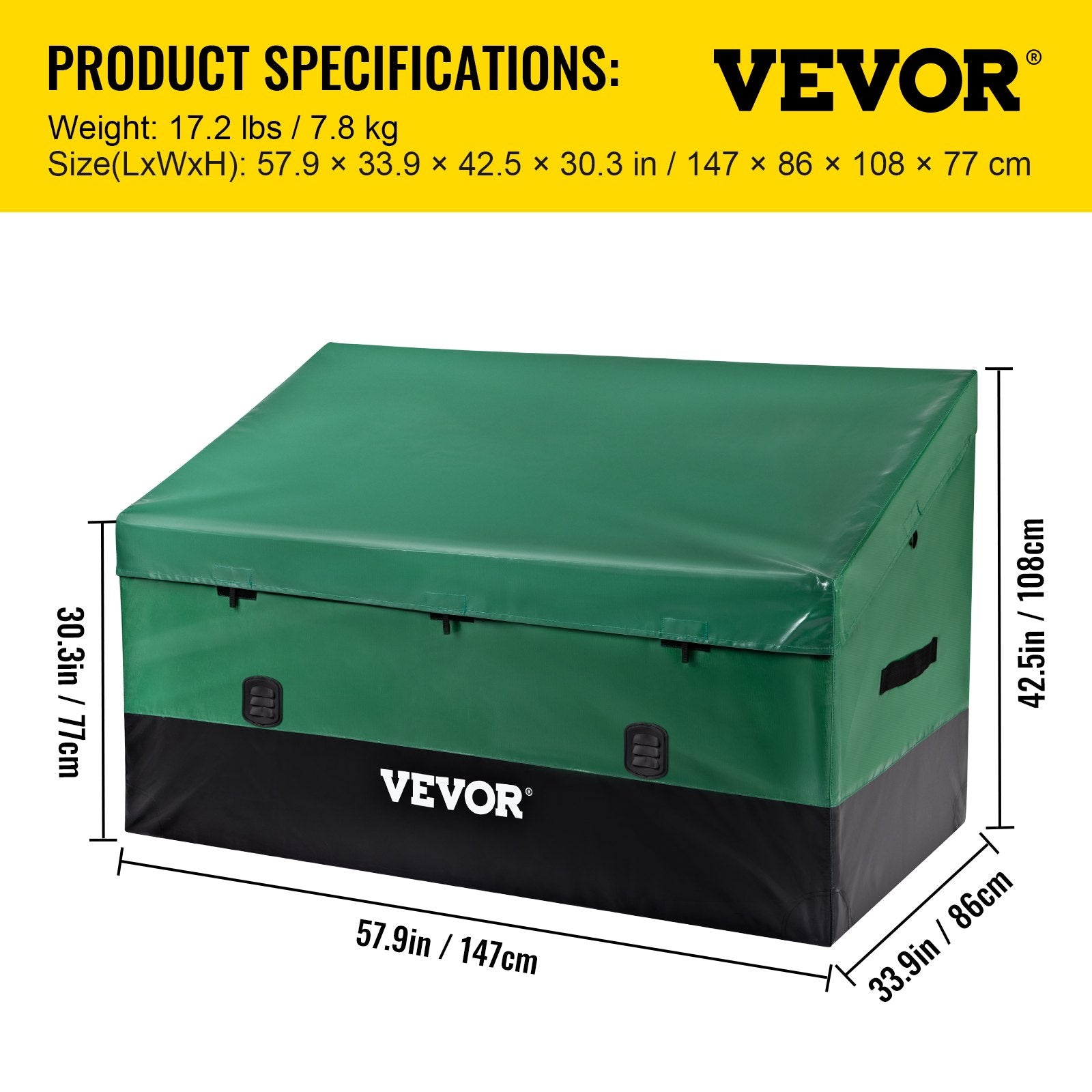 Outdoor Storage Box Patio Deck Box 230 Gallon Waterproof PE Tarpaulin
