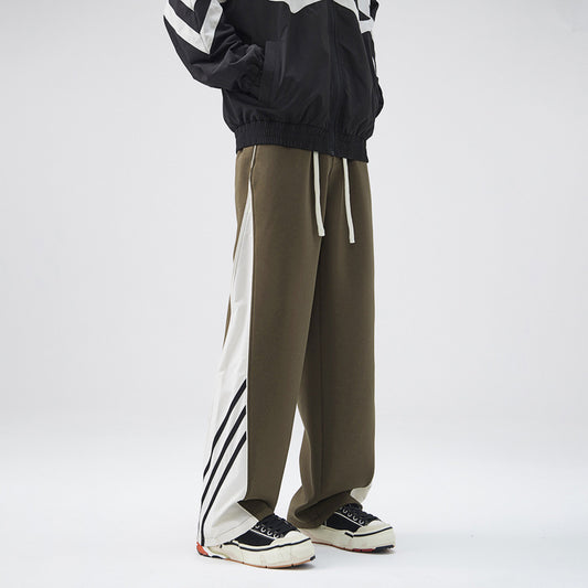 Casual Wide Leg Sports Straight Pants Men