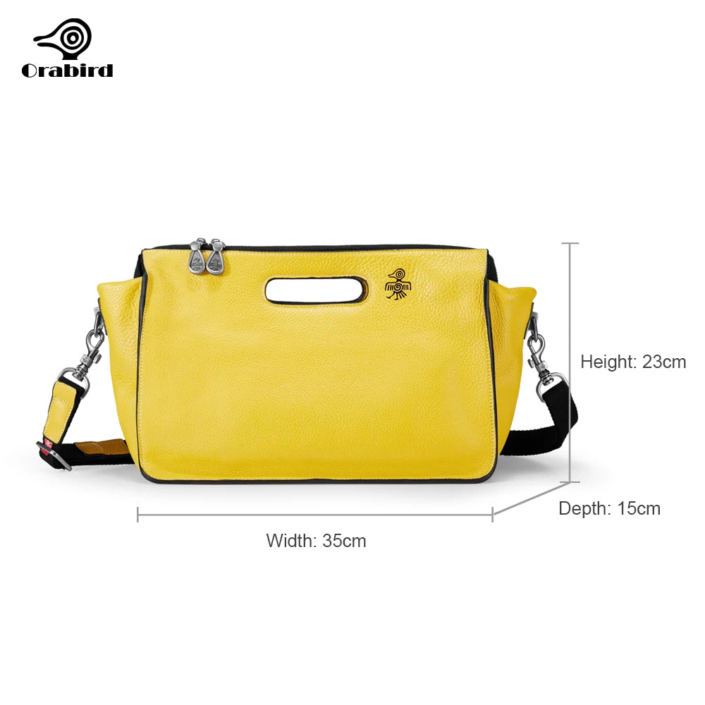 Orabird Casual Tote Bags for Ladies Soft Cow Leather Zipper Opening Large Capacity Crossbody Shopper Handbags