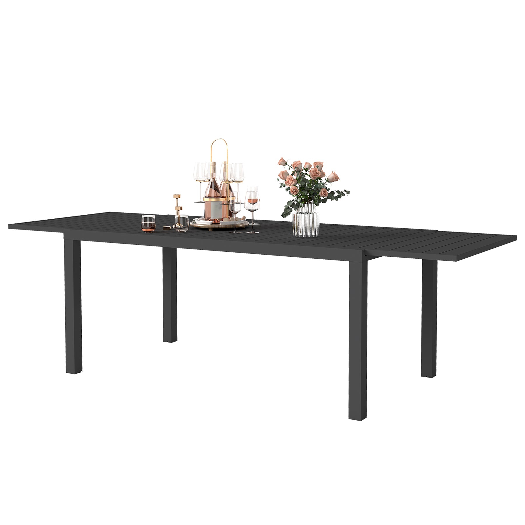 97.2 L Extendable Aluminum Outdoor Dining Table