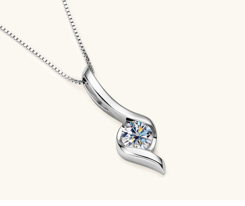 New Internet Celebrity Ins Diamond Necklace Light Luxury High-grade 925 Sterling Silver