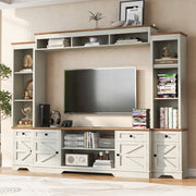 U-Can 98.8 W Wall Unit Entertainment Center With Bookshelves For TVs Up To 80, Modern TV Stand Media Console With Cabinets And Adjustable Shelves For Living Room