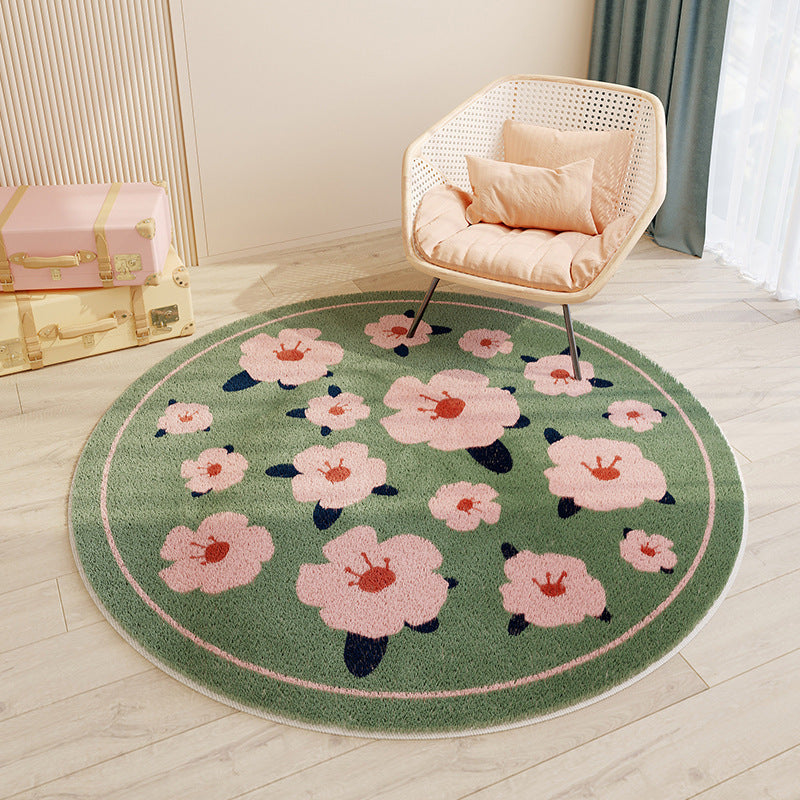 Cartoon Style Children's Room Cashmere Carpet Round