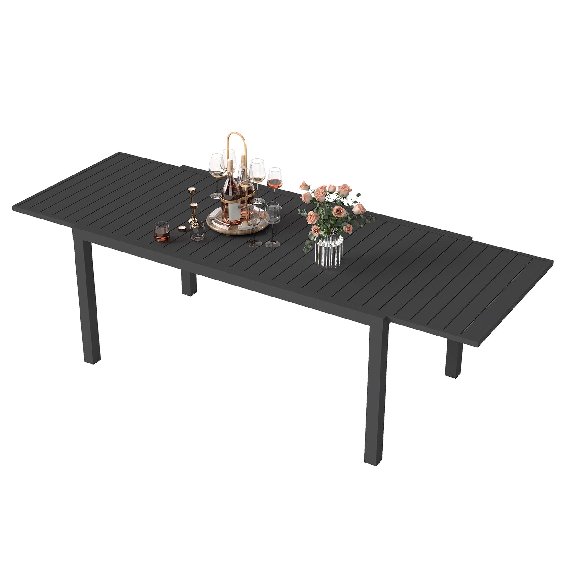 97.2 L Extendable Aluminum Outdoor Dining Table