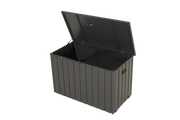 Outdoor Storage Box, 100 Gallon Metal Deck Box Built-in A Oxford Fabric Storage Bag, Lockable & Waterproof Outside Patio Storage Box - Gray