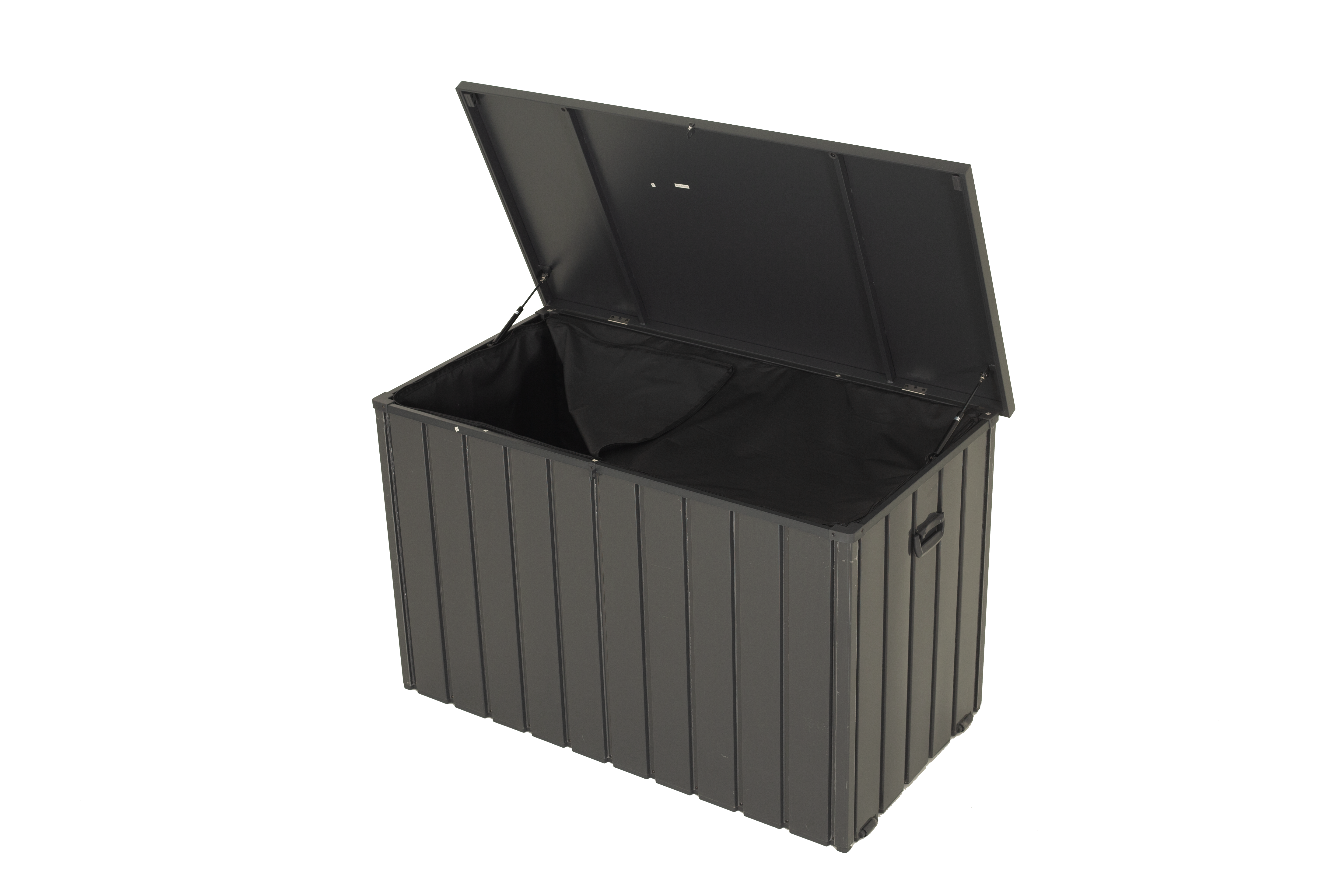 Outdoor Storage Box, 100 Gallon Metal Deck Box Built-in A Oxford Fabric Storage Bag, Lockable & Waterproof Outside Patio Storage Box - Gray