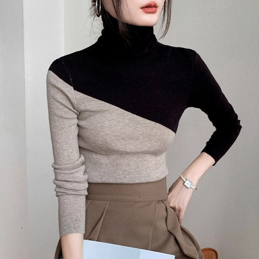 Half Turtleneck Women's Sweater Slim Fit Inner Wear Color Matching