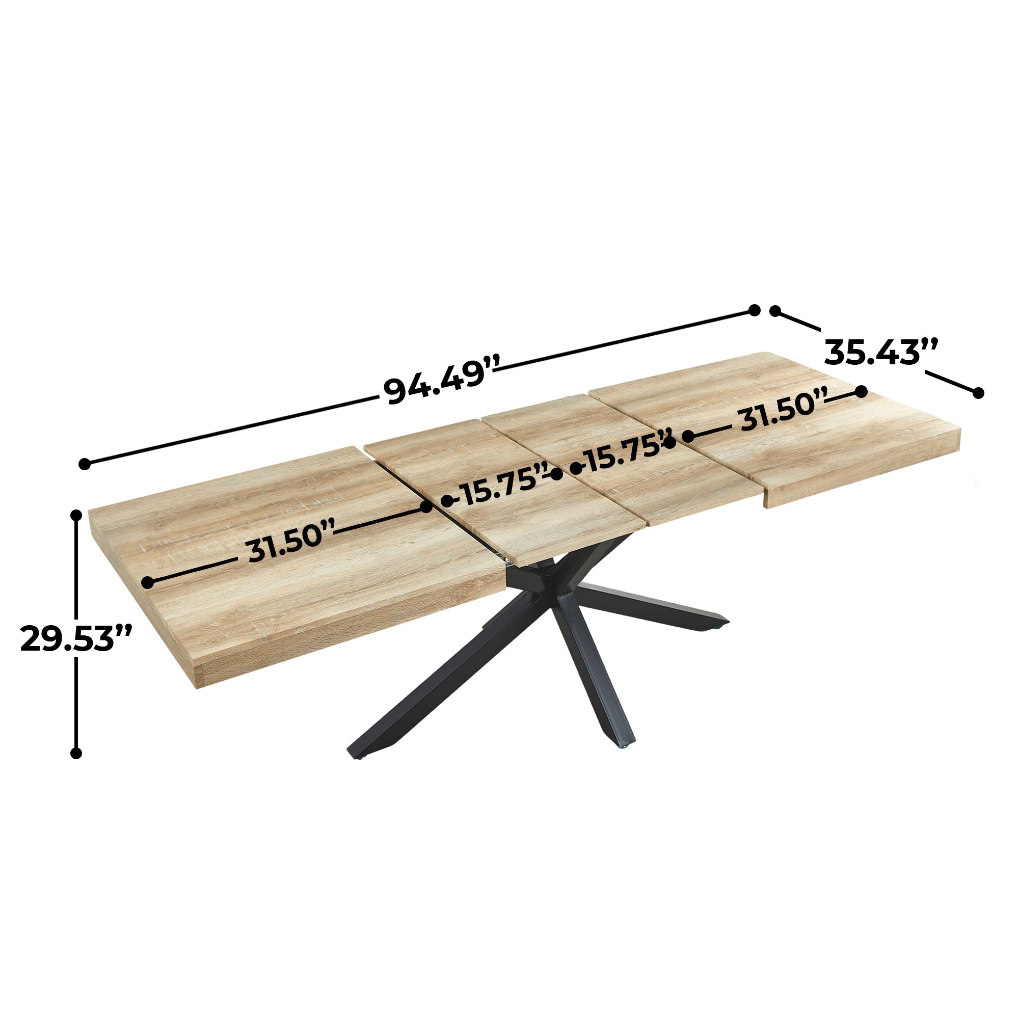 Extendable Table ,DINING TABLE,OFFICE TABLE,COFFEE TABLE,240 200 160x90x75cm,walnut Color