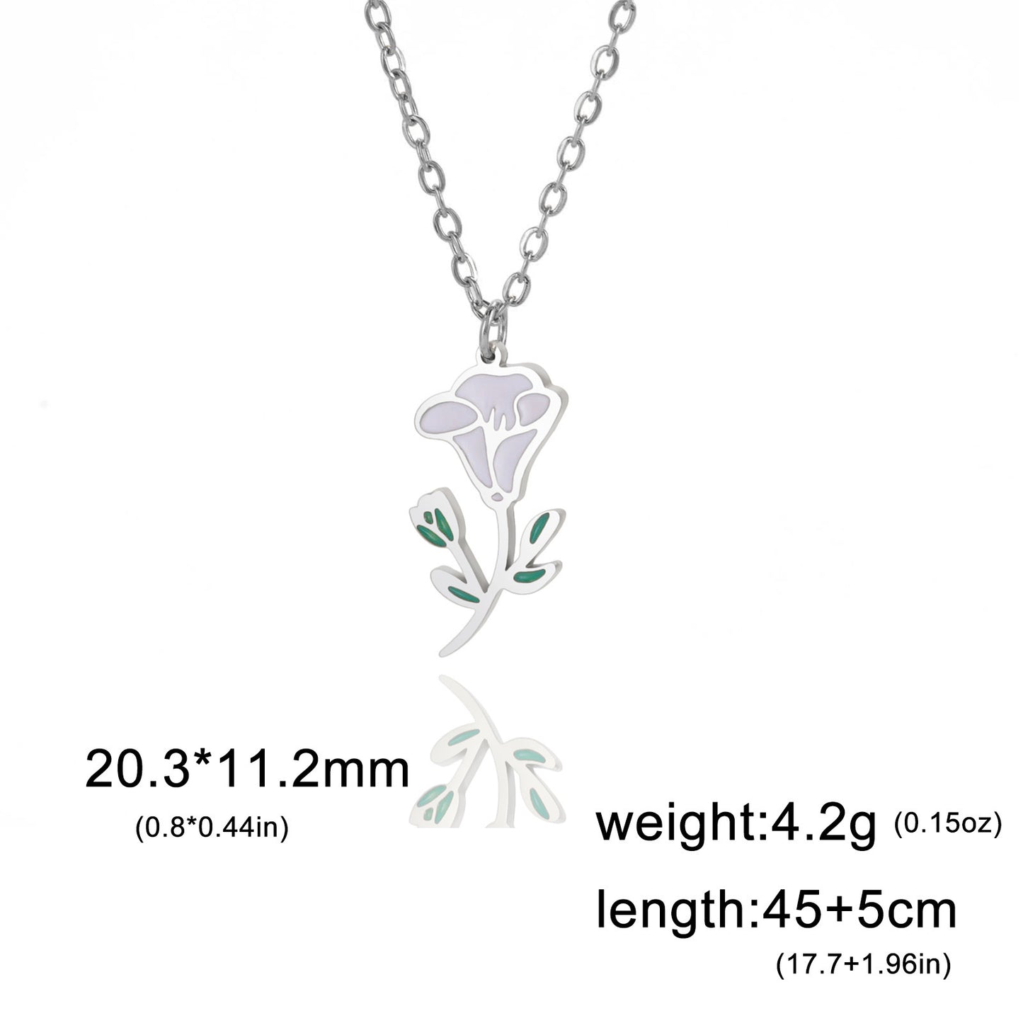 Flower Pendant Stainless Steel Necklace