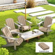 Set of 4 Outdoor Chair Cushions, High Back Adirondack Chair Cushion with Ties, High-Density Foam, Beige