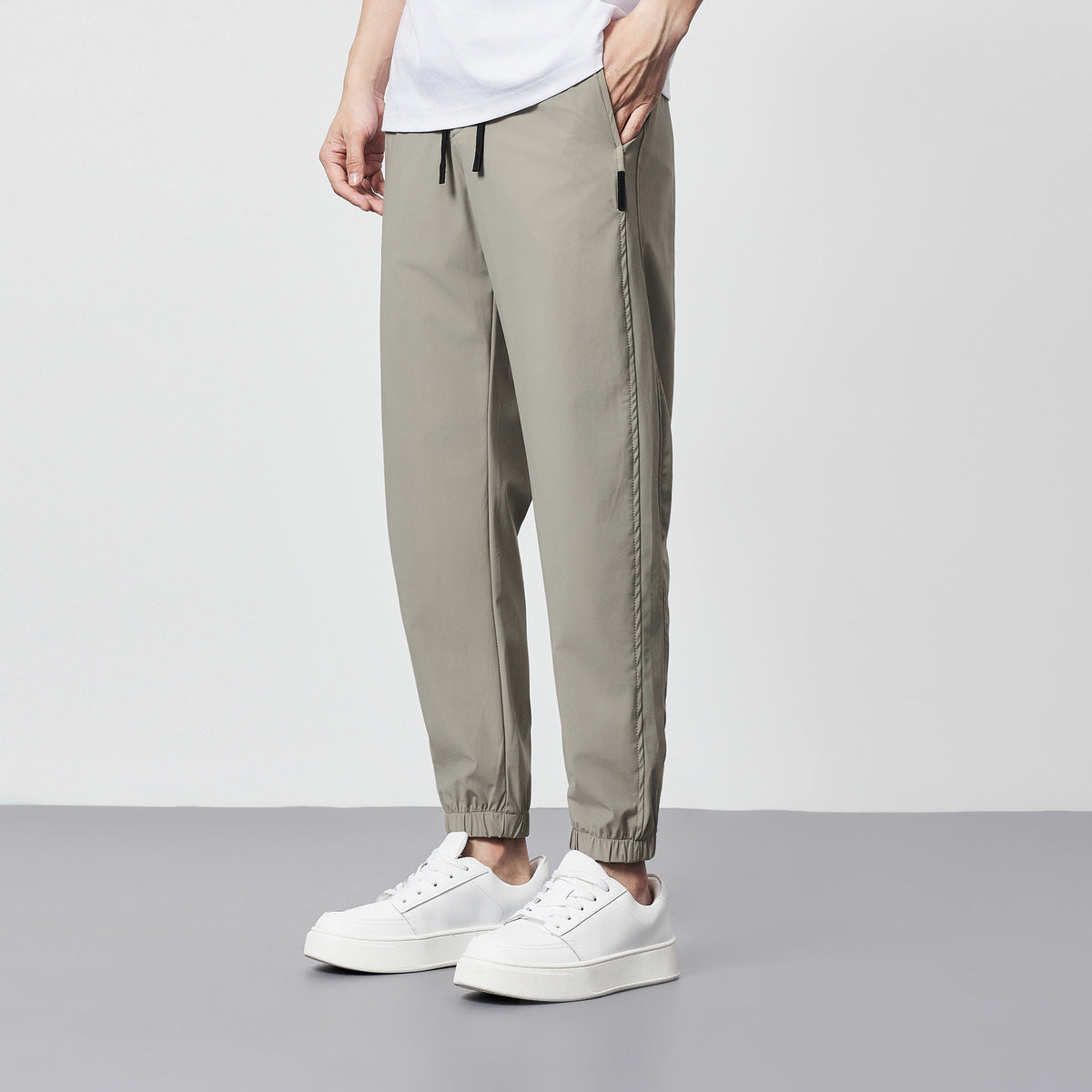 Ice Silk Cool Thin Casual Pants Ankle-length Pants For Men