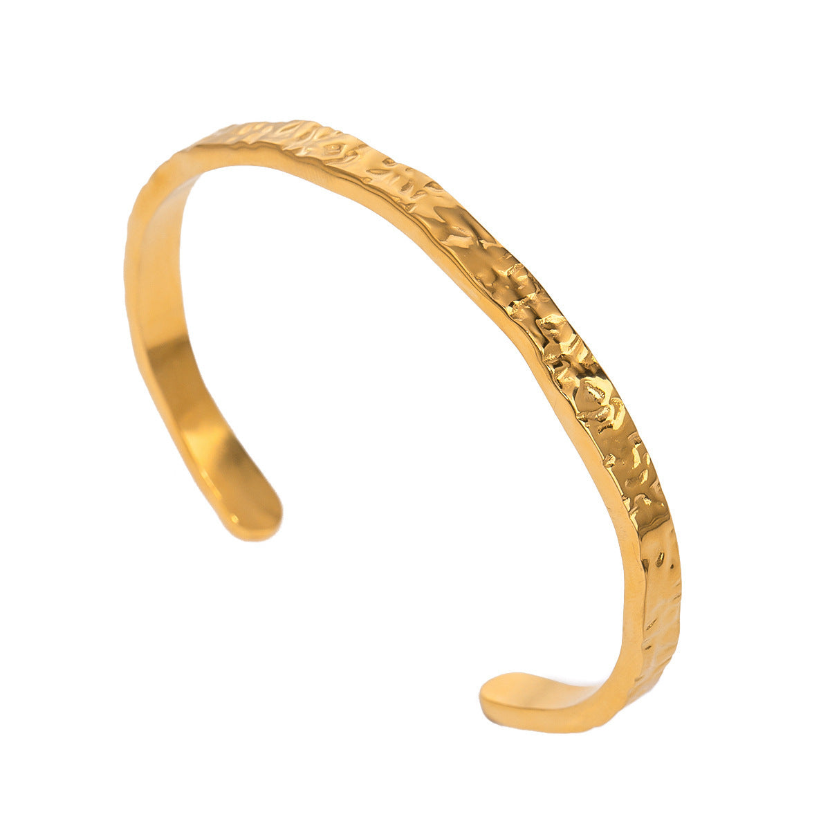 Stainless Steel Wave Pattern Open-ended Bracelet Women