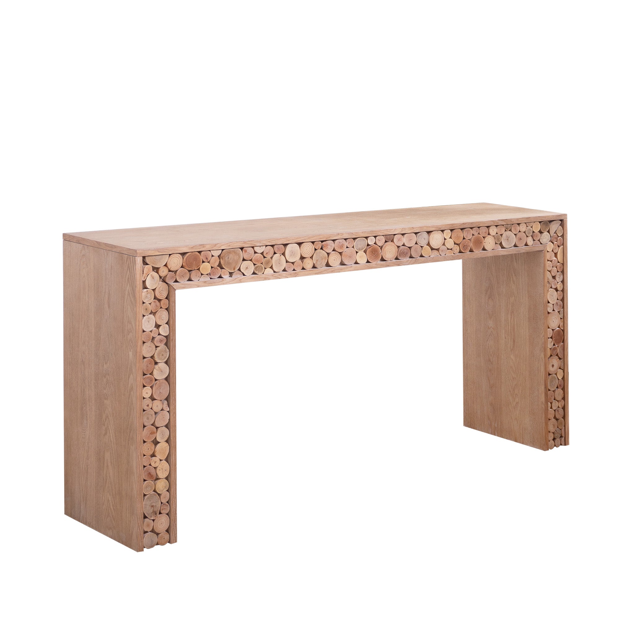 Rustic Wood Console Table With Natural Log Accents  62  Entryway Table, Narrow Sofa Table, Hallway Accent Table Modern Farmhouse Style