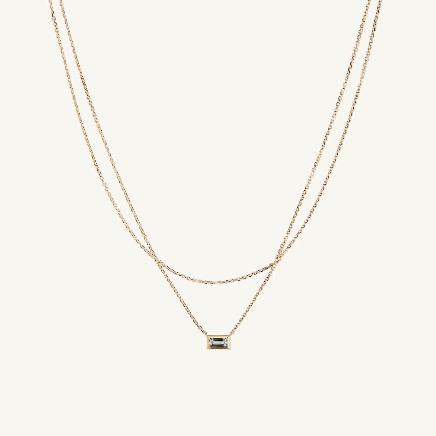 Simple Double Layer Zircon Necklace