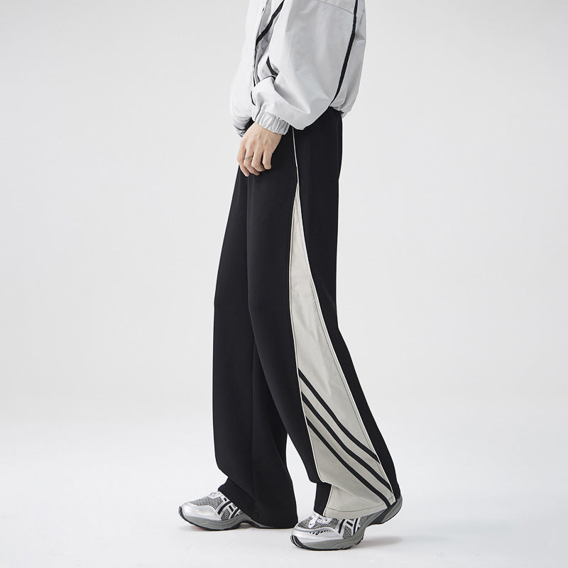 Casual Wide Leg Sports Straight Pants Men