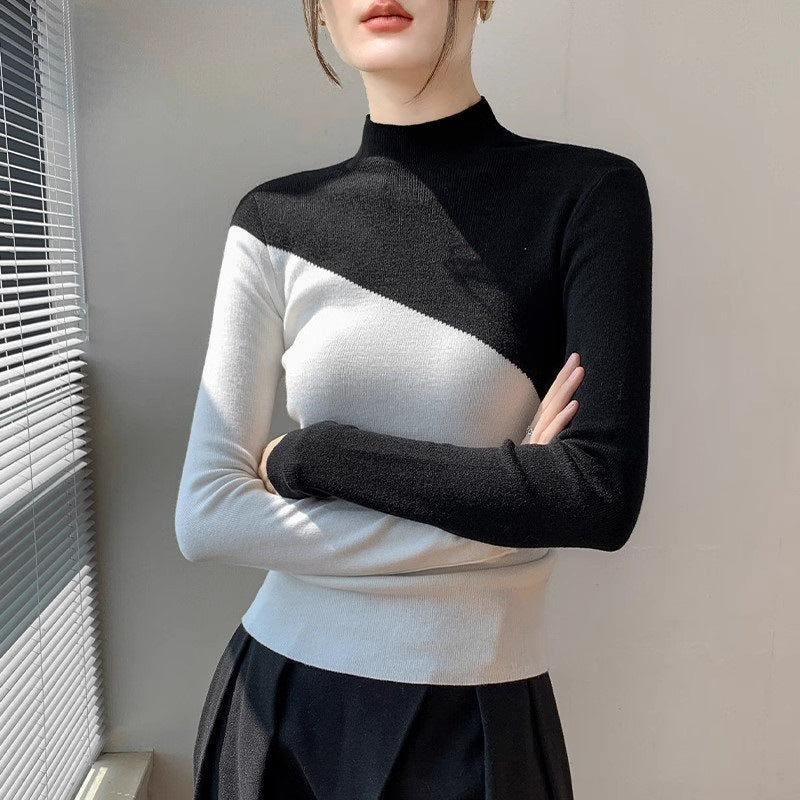 Half Turtleneck Women's Sweater Slim Fit Inner Wear Color Matching