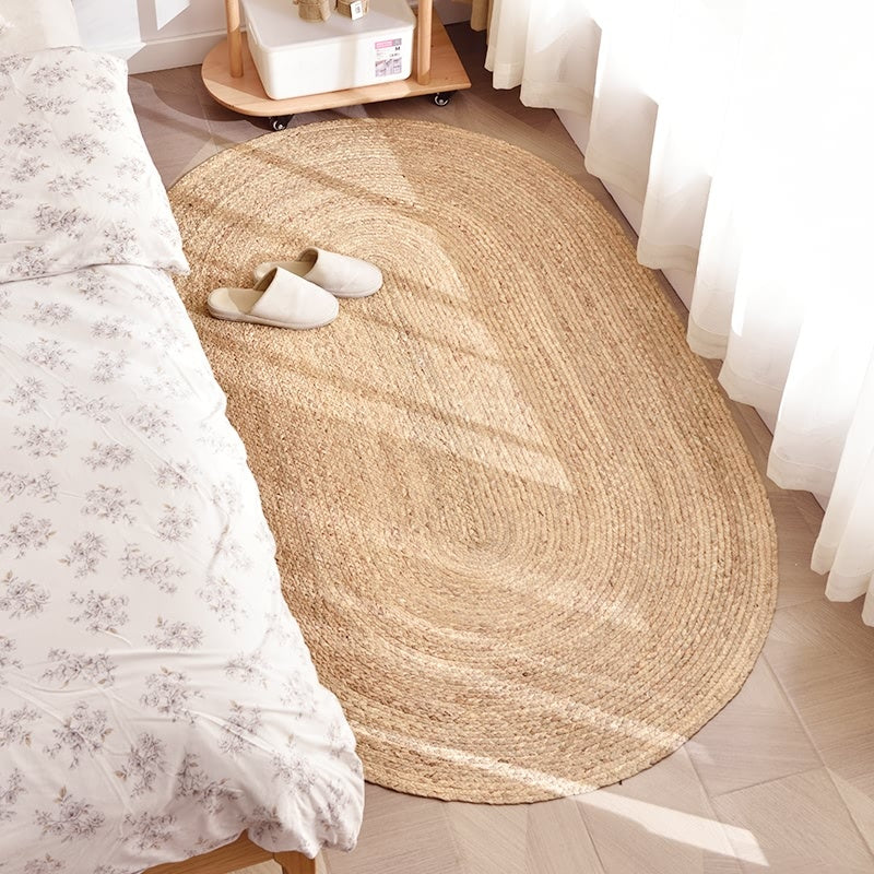 Water Reed Hand-woven Straw Oval Carpet