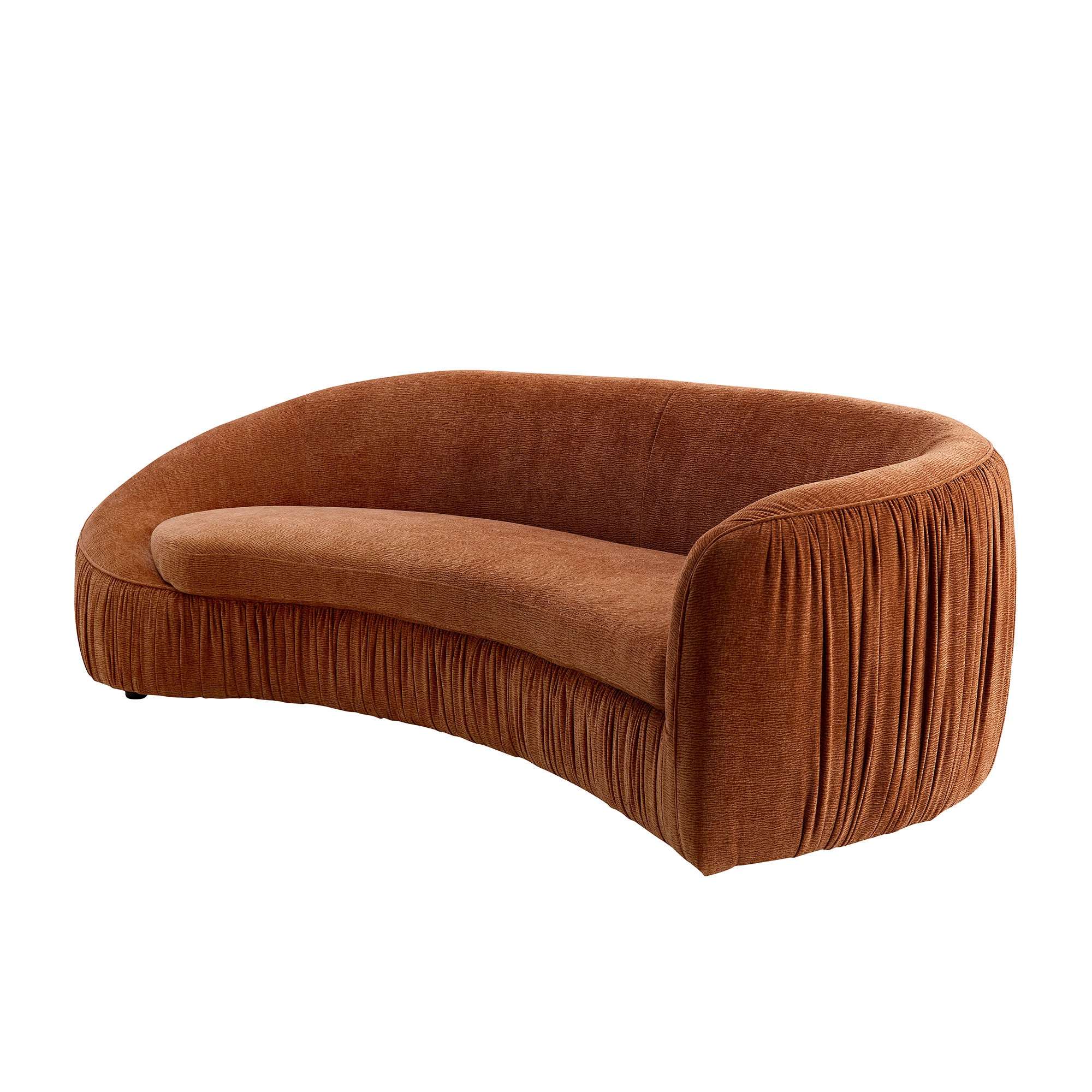 92.13 Inch Modern Design Curved Shaped Sofa Couch For Living Room,Upholstered Fabric 4-Seat Sofa No Need To Assembly Couch For Apartment,Orange