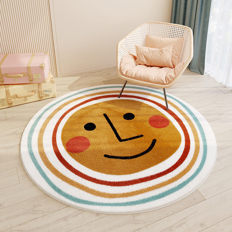 Cartoon Style Children's Room Cashmere Carpet Round