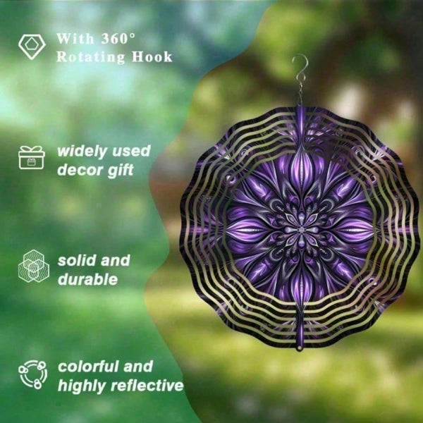 CIFbuy 4-in-1 Solar Wind Spinner For Garden Patio Yard Balcony Outdoor Decor (TikTok, Temu Pick-up Service)