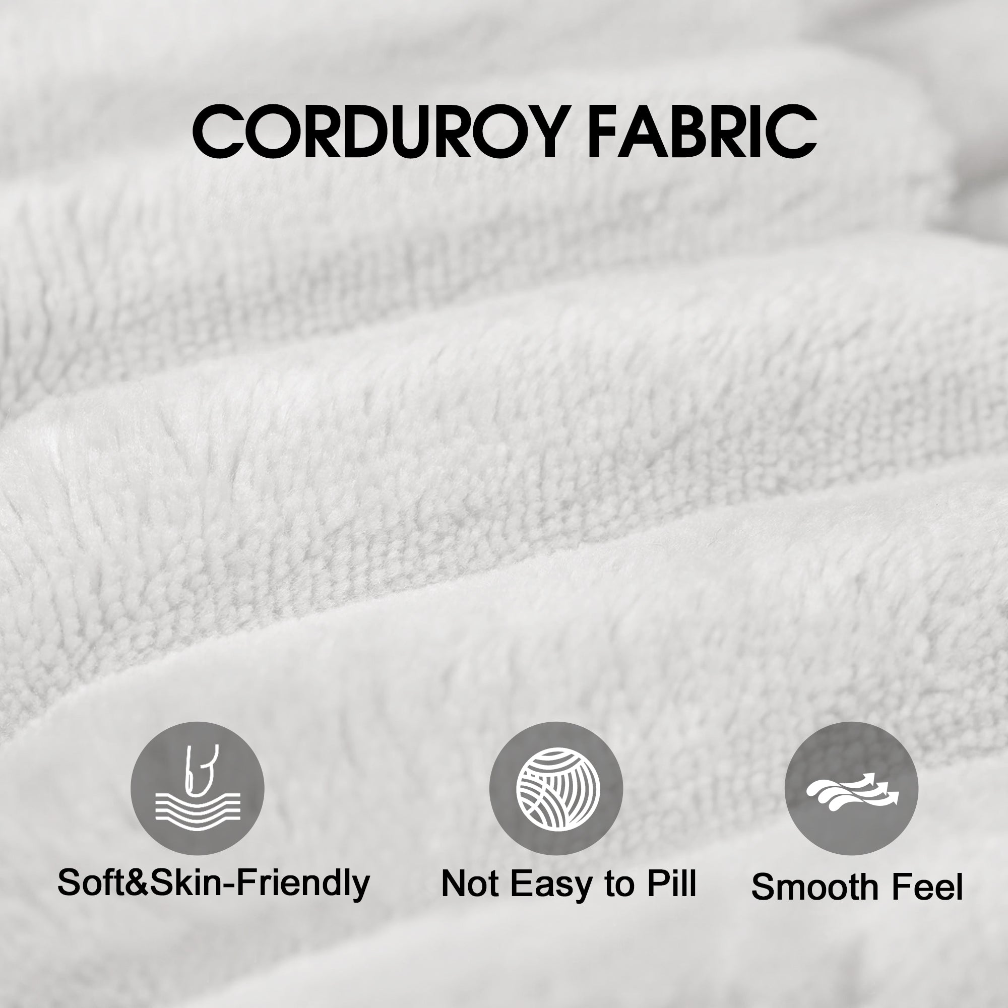 118.2 Cloud Sofa,Corduroy Fabric,Deep Seat Couches,Double-layer Design,Removable Cushion,No Assembly, DIY Combination For Living Room, Bedroom,Conference Room ,Apartment,WHITE