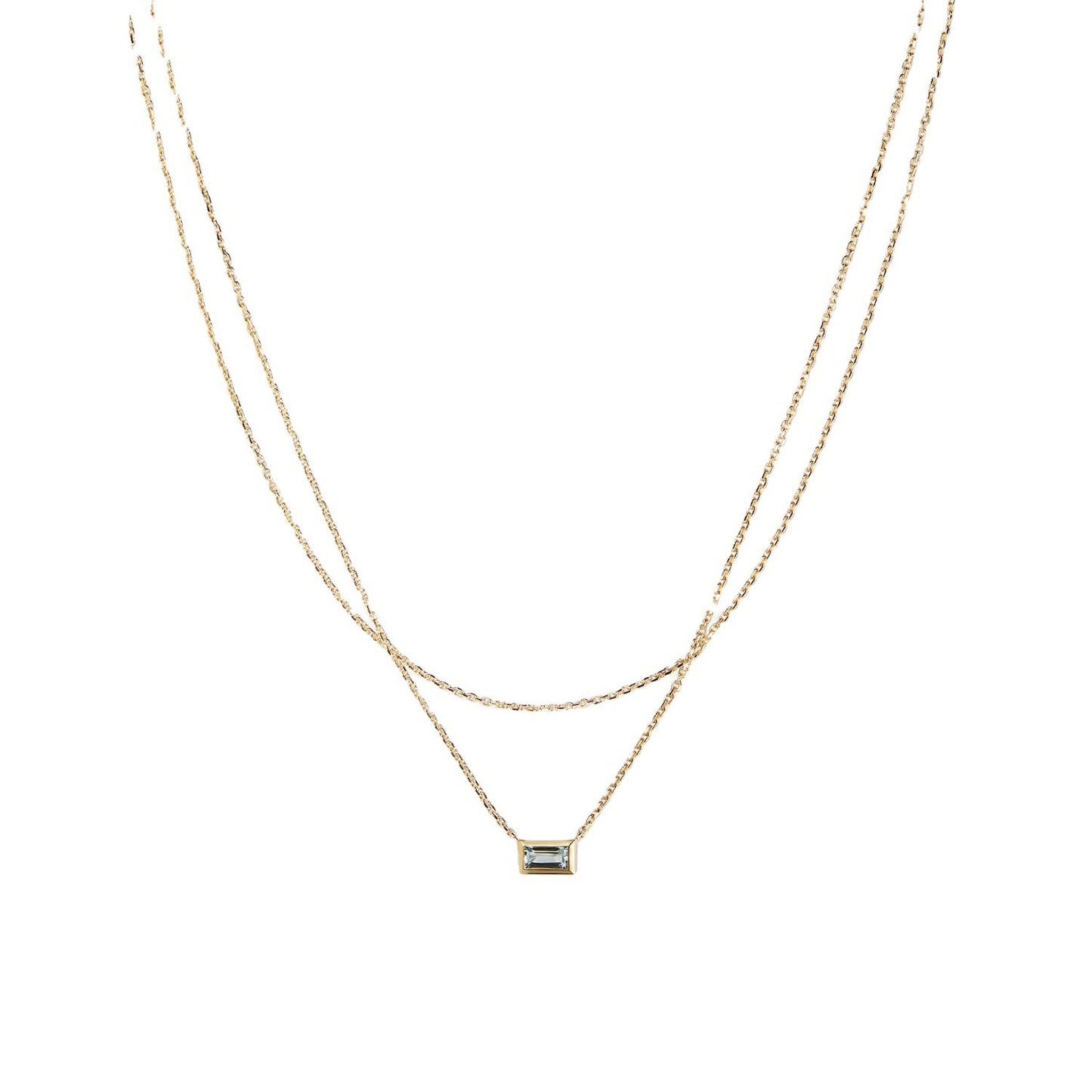 Simple Double Layer Zircon Necklace