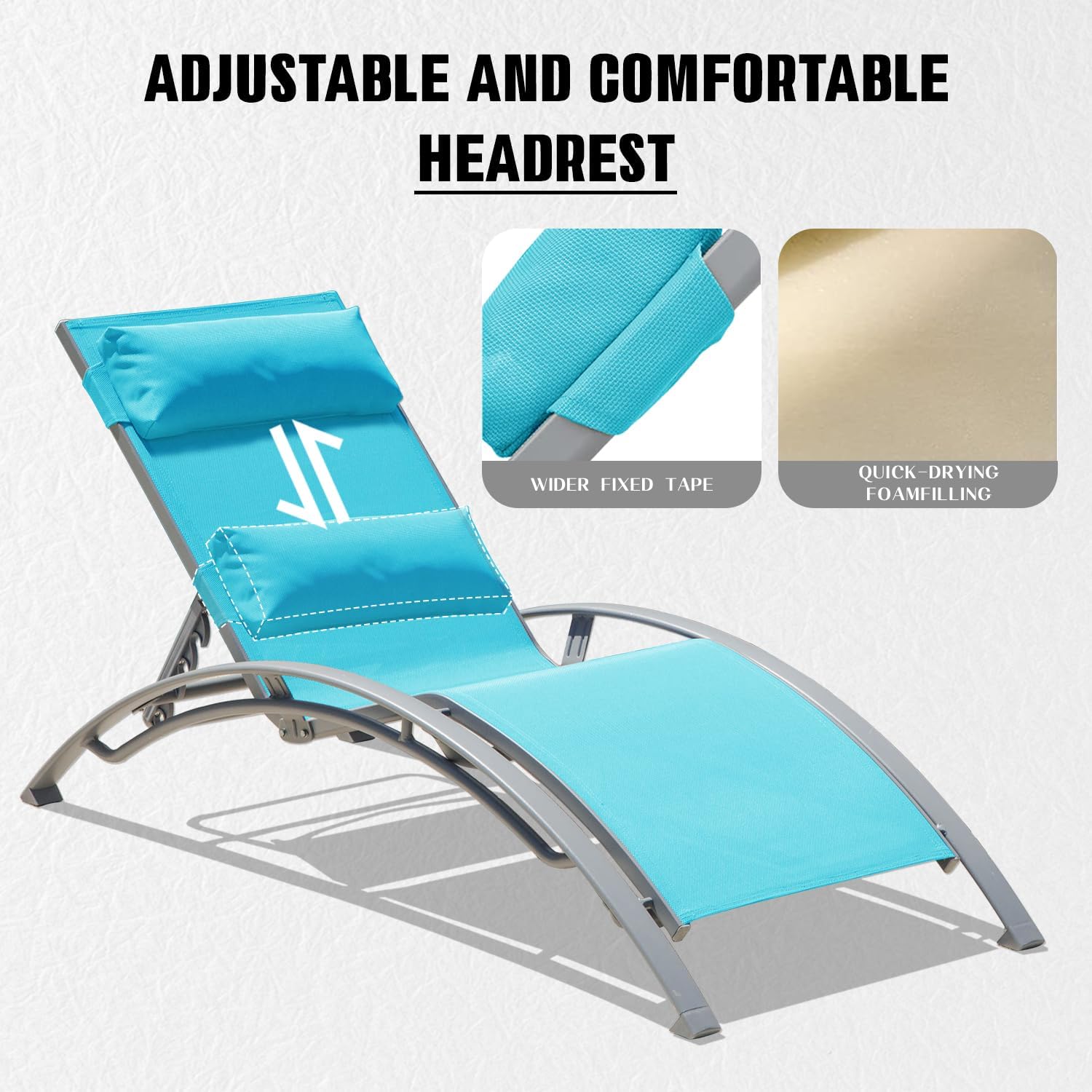 Pool Lounge Chairs Set Of 2-Lake Blue  2 Lounge Chairs