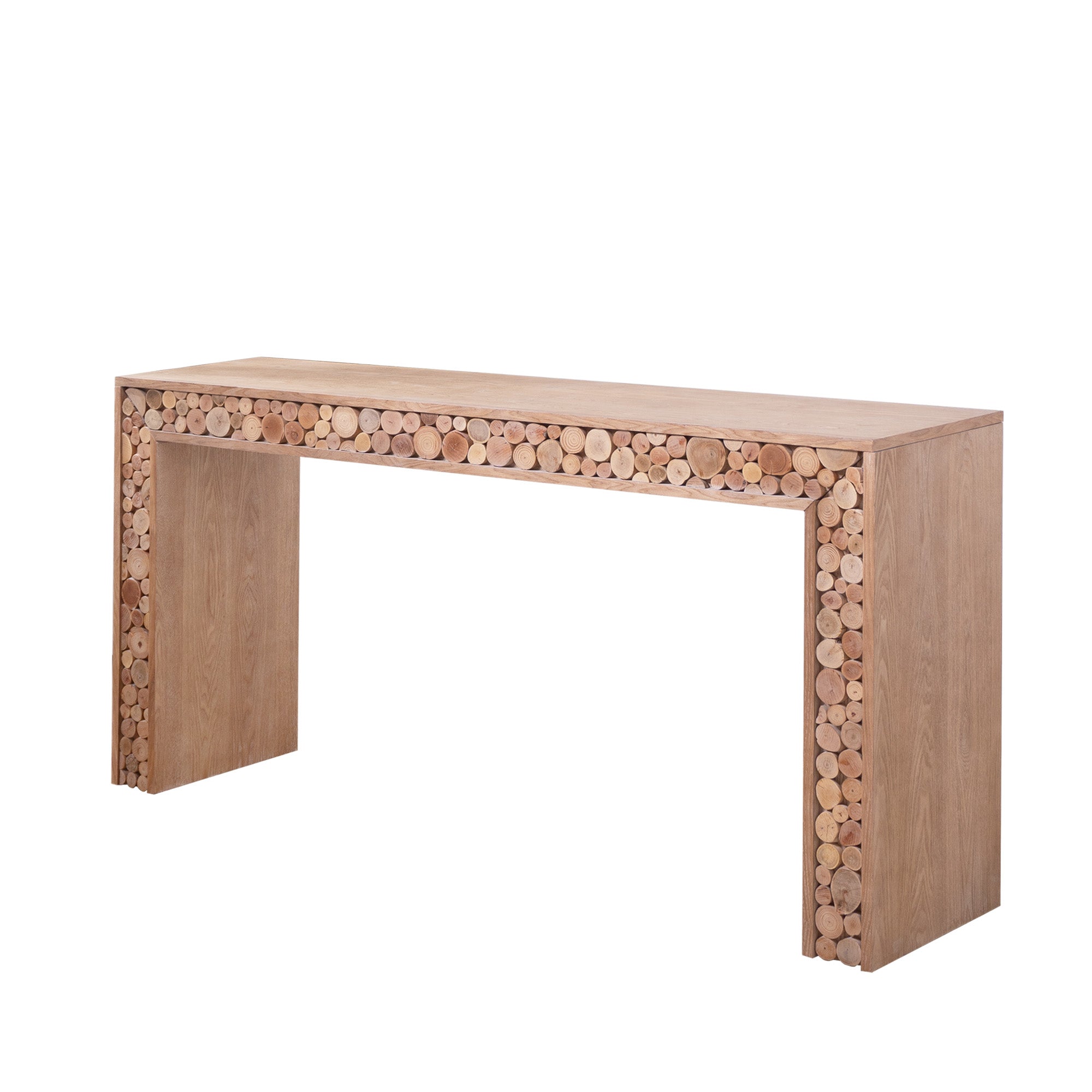 Rustic Wood Console Table With Natural Log Accents  62  Entryway Table, Narrow Sofa Table, Hallway Accent Table Modern Farmhouse Style