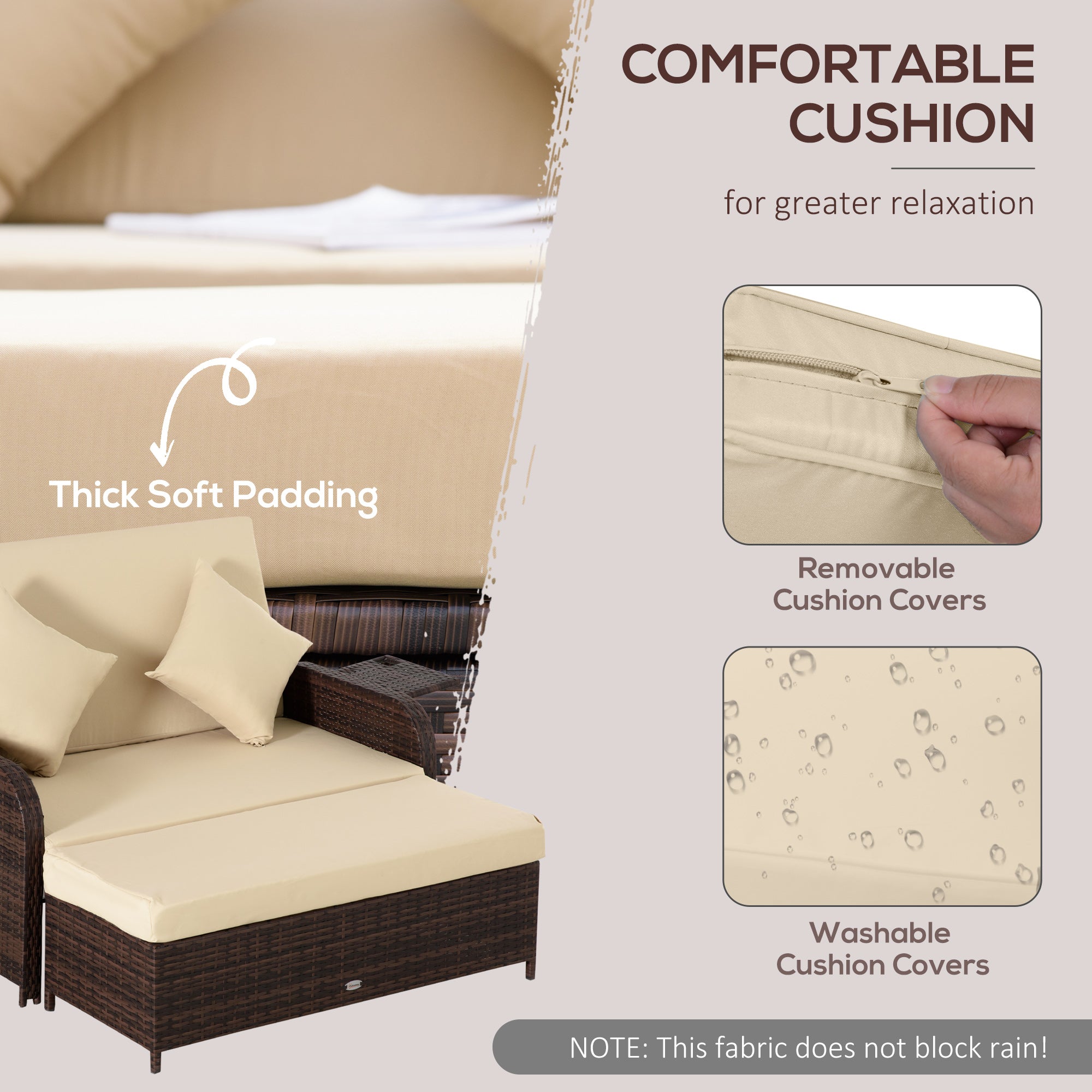 Patio Daybed with Cushions