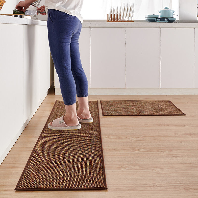 Rubber-backed Natural Twill Kitchen Carpet