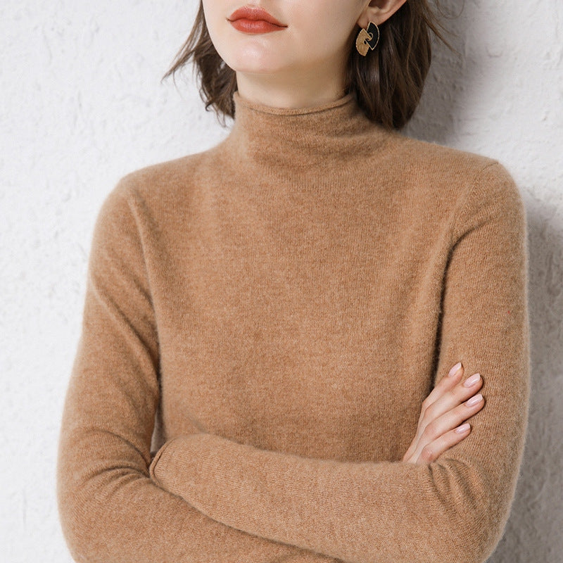 Merino Half-collar Wool Sweater Women